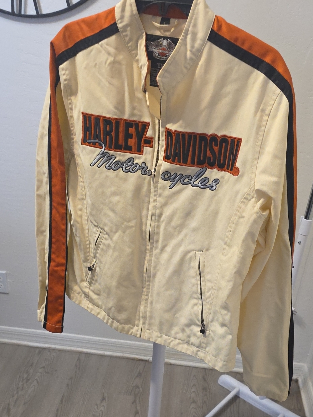 Harley-Davidson Cream and Orange Lightweight Racing Shirt Jacket